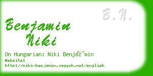 benjamin niki business card